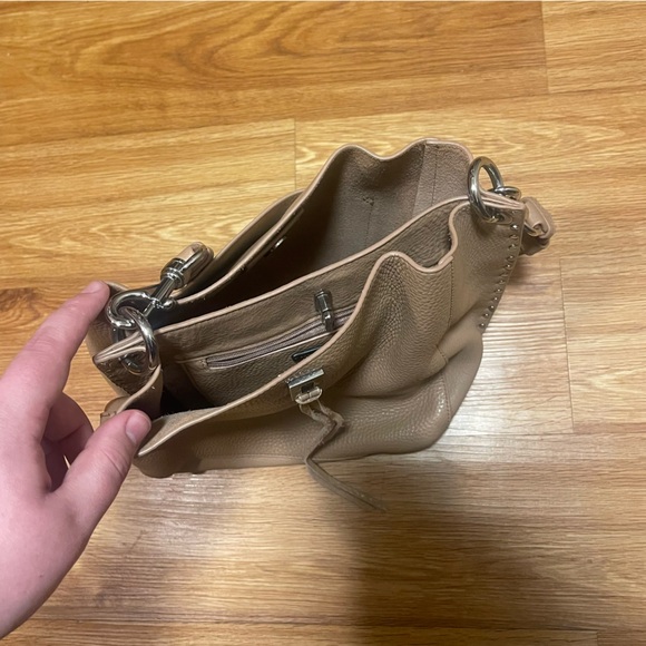 Rebecca Minkoff Darren Leather Shoulder Bag in Beige/Tan, 100% Genuine Leather - Picture 5 of 16